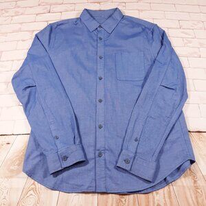 Lululemon Button Up Shirt Mens XL Slim Blue Long Sleeve Preppy Modern